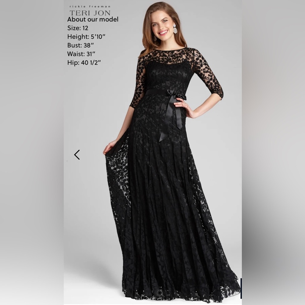Rickie Freeman for Teri Jon NWT Black Lace Gown